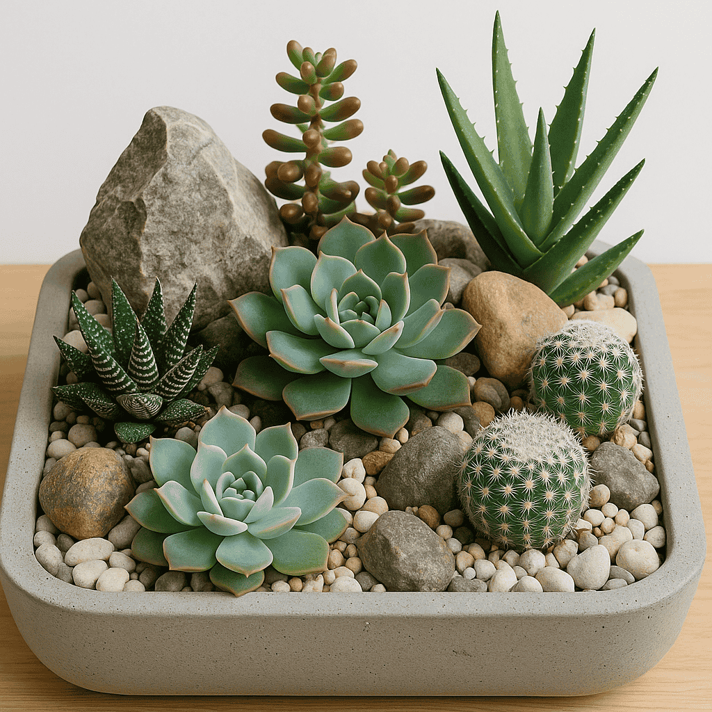 succulent rock garden