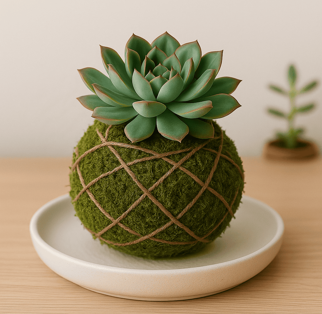 Succulent kokedama