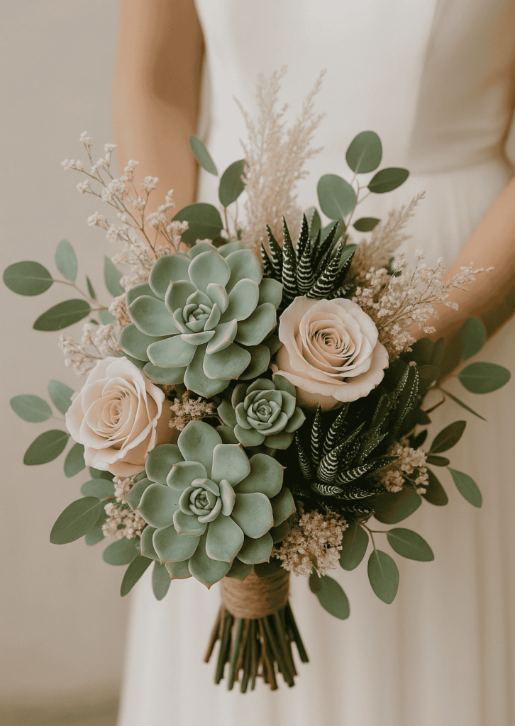 succulent wedding bouquet